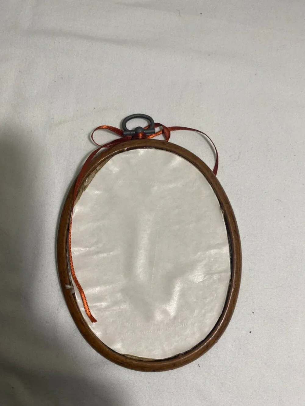 Vintage Framed Cross Stitch Friendship Wall Hanging Wooden Oval Frame Handmade